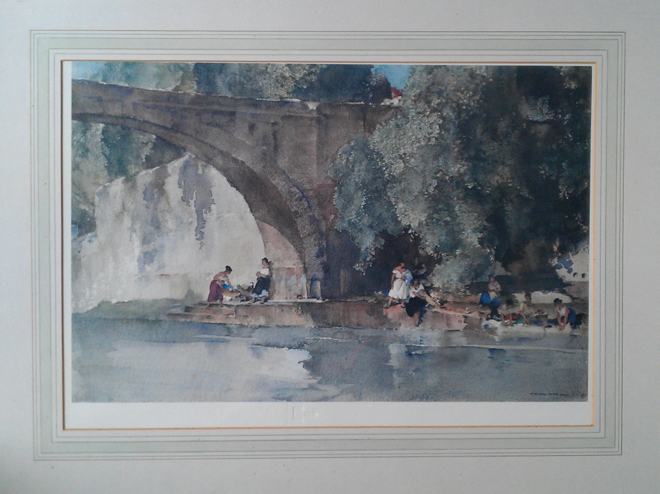 russell flint the bridge, Nerac, print