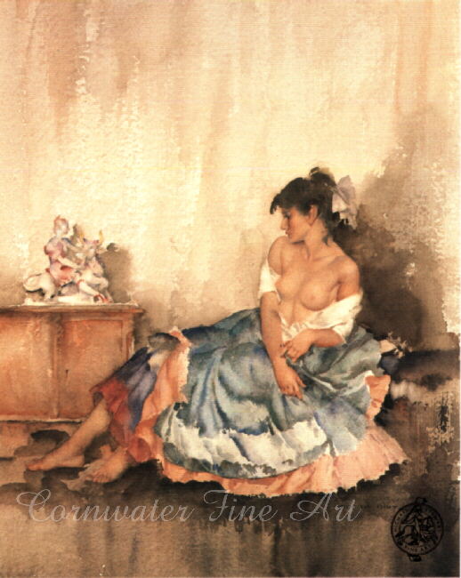 russell flint, cecilia contemplating Europa, print