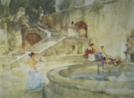 russell flintThe Chateau garden, Languedoc russell flintThe Chateau garden, Languedoc