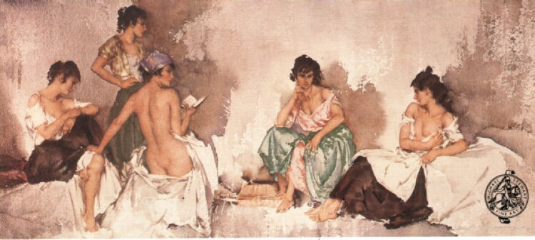 russell flint five studies of cecilia, print