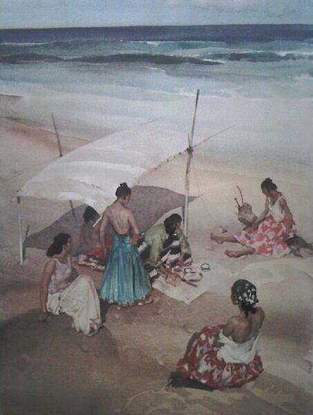 russell flint  gitanas at la Galera