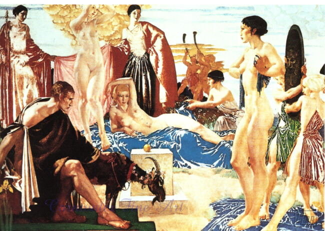 russell flint, judgement of Paris, print