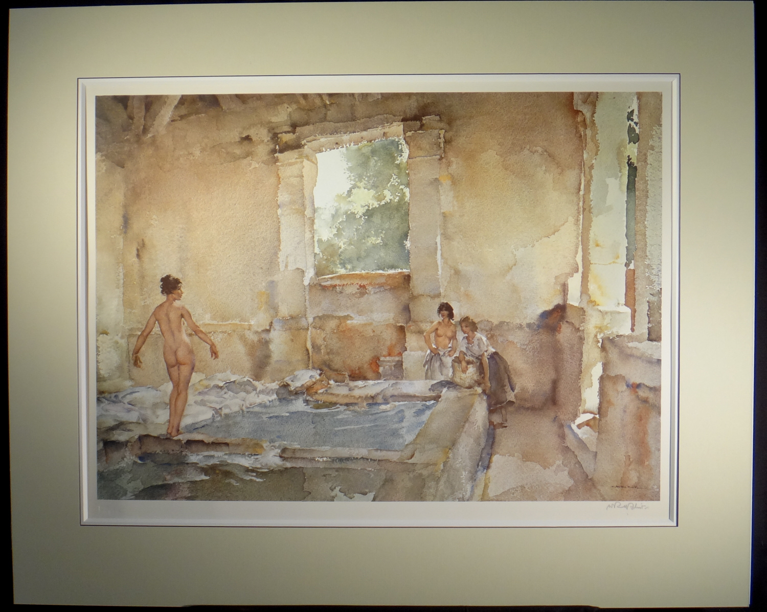 russell flint, original painting, lavoir la bastide, France