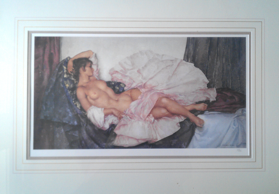 russell flint  model reclining print