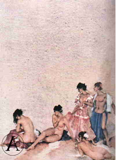 russell flint, mutimous maids, print