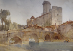 russell flint Bourdeilles sur Dronne originals watercolours paintings Bourdeilles sur Dronne original