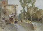 sir william russell flint Mill Barbaste original watercolour painting