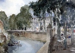 francis murray russell flint My father painting at Brantome original watercolour painting