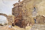 russell flint the bathers, original watercolour, painting the bathers, original watercolour painting