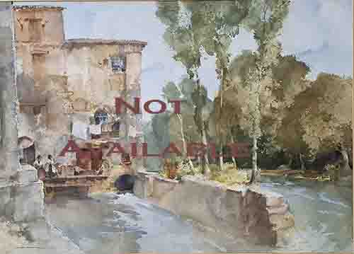 russell flint Mill Barbaste original watercolour Mill Barbaste original