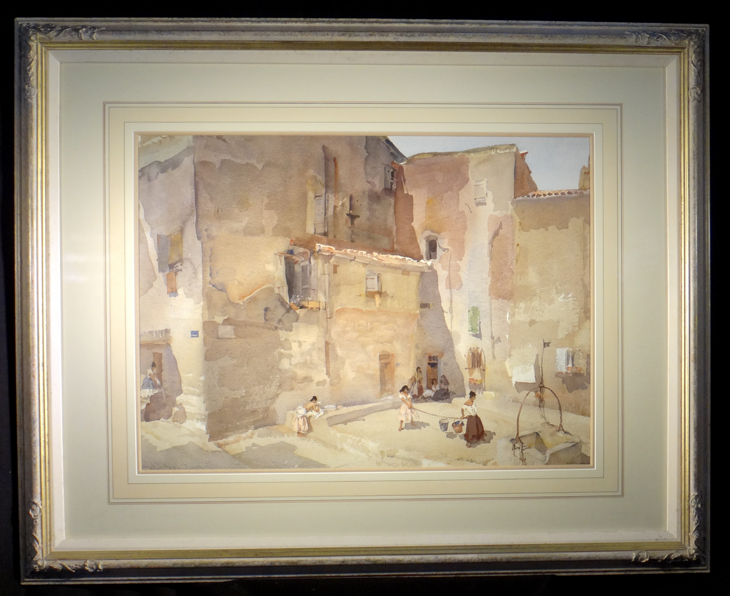 sir william russell flint paintings, Sunlit square, Languedoc