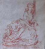 sir william russell flint original red chalk drawing Rosalinda