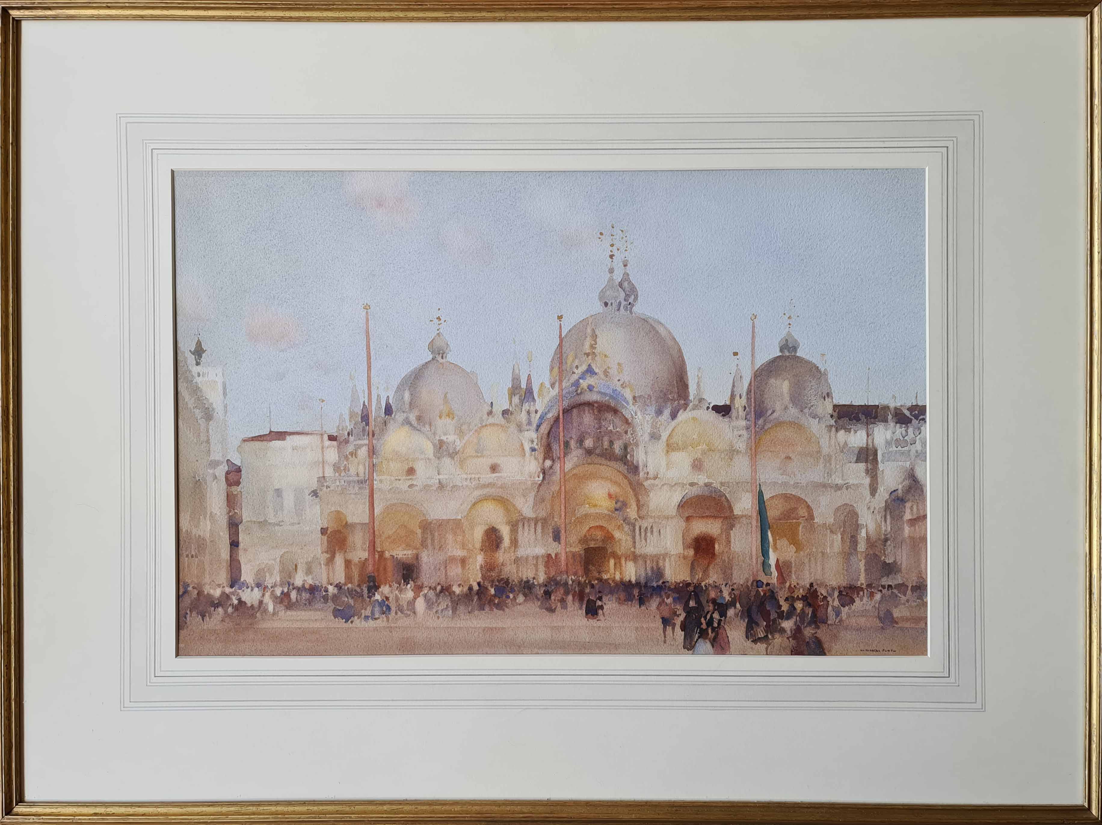 russell flint, original painting, Piazza San Marco, Venice
