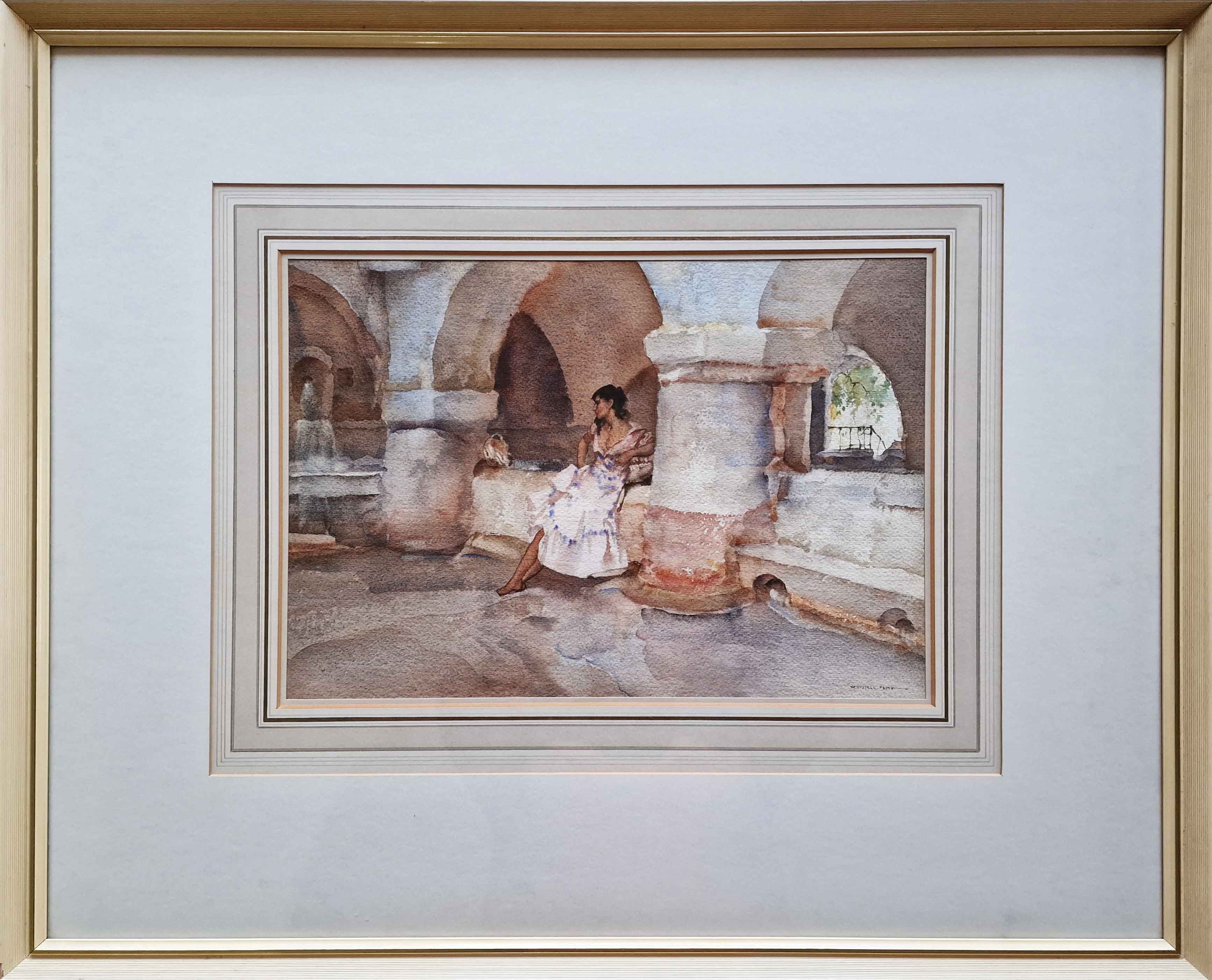 russell flint, original painting, sicilian rendezvous , Italy