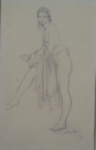russell flint original nude drawing