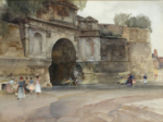 russell flint original, paintings, La Porte Chapelle, Compiegne La Porte Chapelle, Compiegne