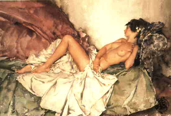 russell flint reclining nude III print