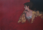 russell flint red background