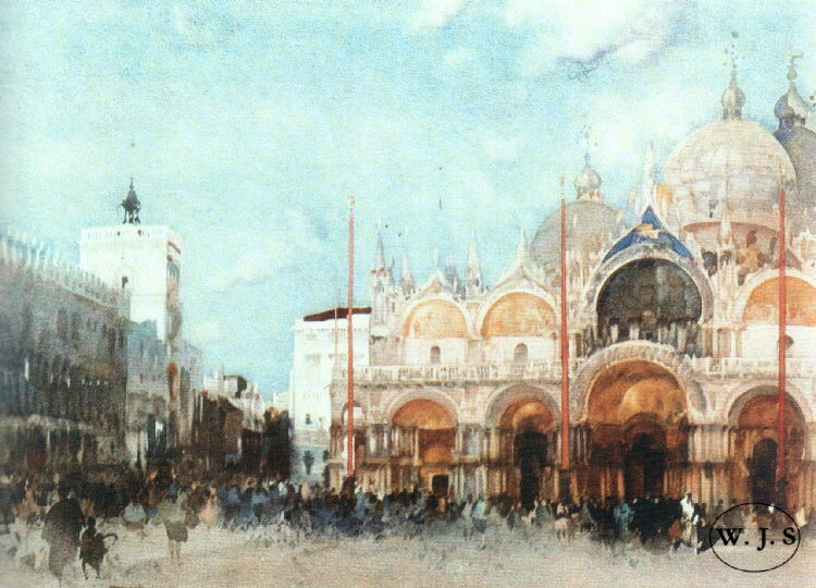 russell flint, st marks venice, print